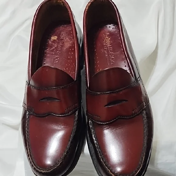 Bass Classic Weejun Burgundy Leather Penny Loafers, Men's 9D - Picture 2 of 5